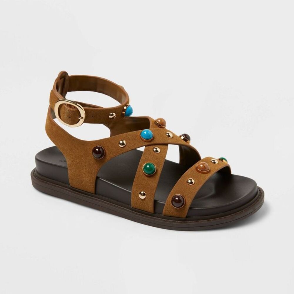 Women’s Manya Sandals with Memory Foam Insole - Universal Thread Brown 6